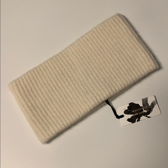 Halogen Accessories - Halogen 100% Cashmere Head Wrap in Ivory Eggnog